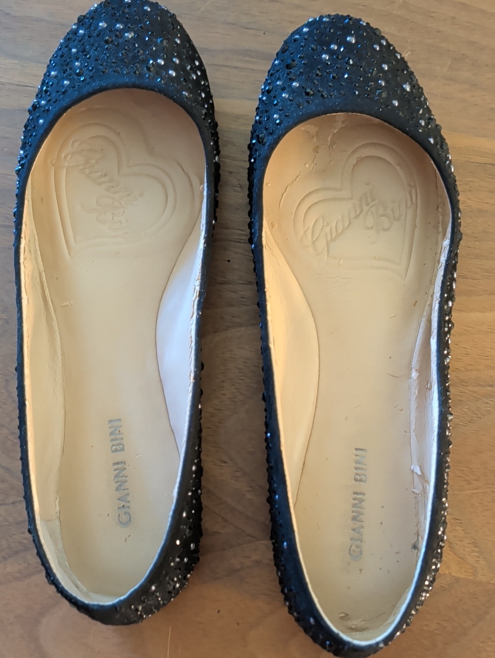 Gianni Bini Black Sequin Embellished Ballet Flats